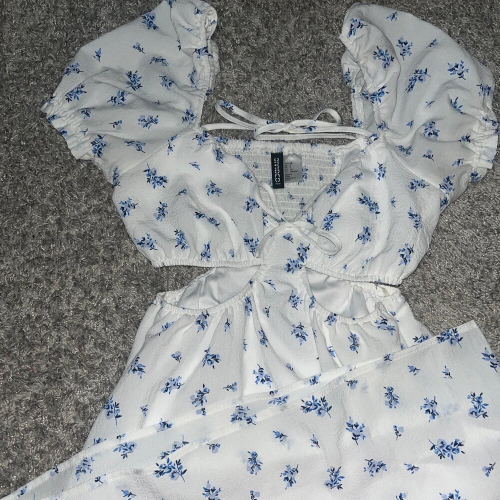 White Floral Mini Dress